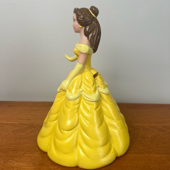 Vintage Disney Belle Beauty & The Beast Piggy Bank Vinyl Plastic Collectible - Picture 3 of 8